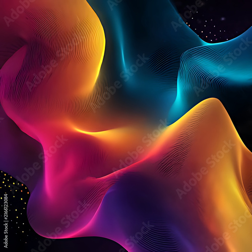 Colorful gradient waves blend seamlessly in a dynamic abstract pattern