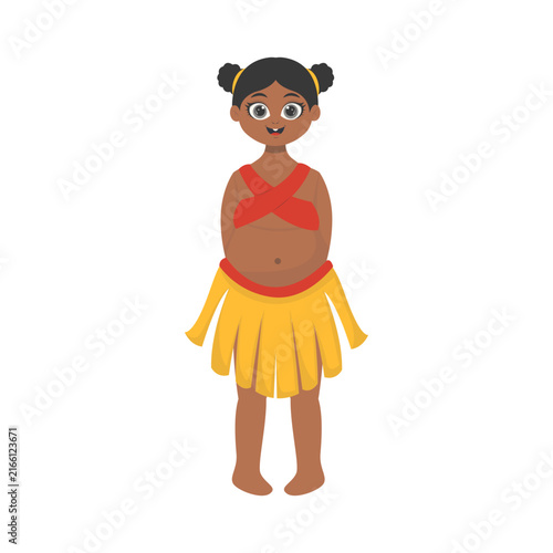 фотографія African Girl Character with Cartoon Design