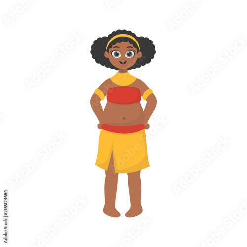 Принти на полотні African Girl Character with Cartoon Design