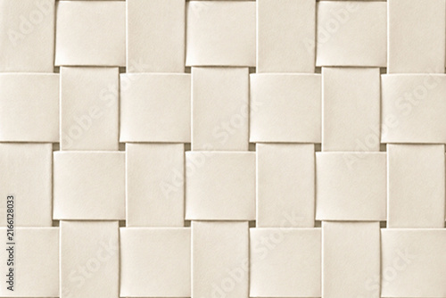 Obraz na plátně Ivory woven texture with interlocking rectangular panels and subtle dimensional depth