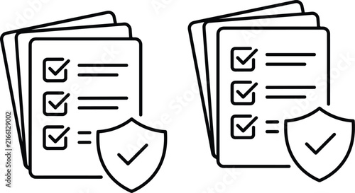 Document Checklist and Security Shield Icons