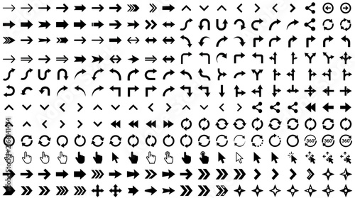 Arrow Icon Mega Set Vector Navigation Symbols for UI UX Web Design Interface Graphic Elements Isolated on White