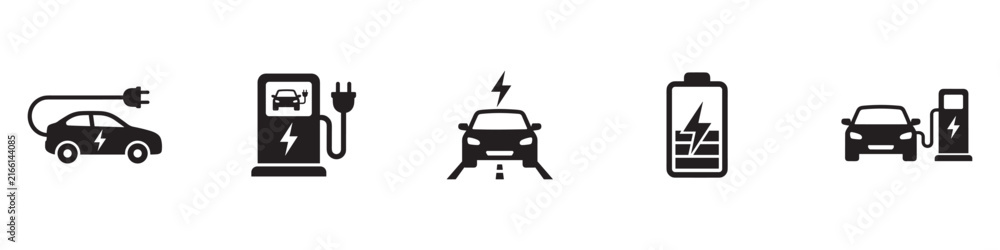 Fototapeta premium Car charging point icon. Electric plug symbol. Electricity sign. Electric car icon.