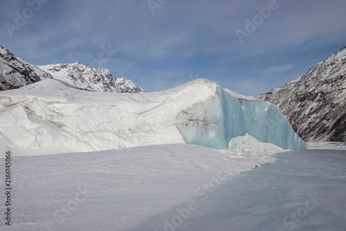 Ice frozen in lake in Alaska