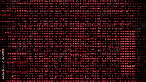 Abstract Digital Data Structure with Glowing Particles