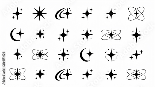 Vector set of minimalist black and white animal icons including bear fox rabbit deer bird squirrel silhouettes arranged in a grid pattern