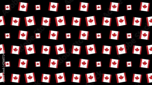 Seamless Canadian Flag Pattern Background with Small Maple Leaf Symbols