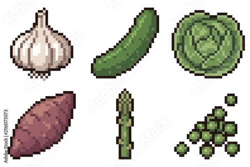 Pixel Art Vegetable Set Icon Pack