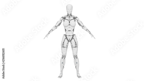3d rendering cyborg