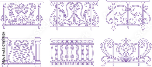 Foto Vintage wrought iron balcony railings ornaments
