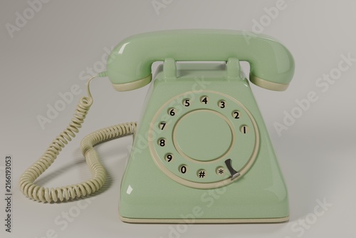 Classic Mint Green Rotary Telephone – Front View