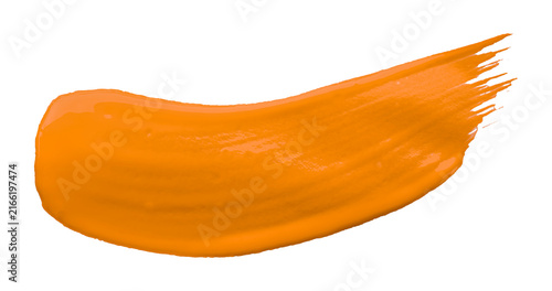 Shiny orange brush watercolor painting isolated on transparent background. watercolor png