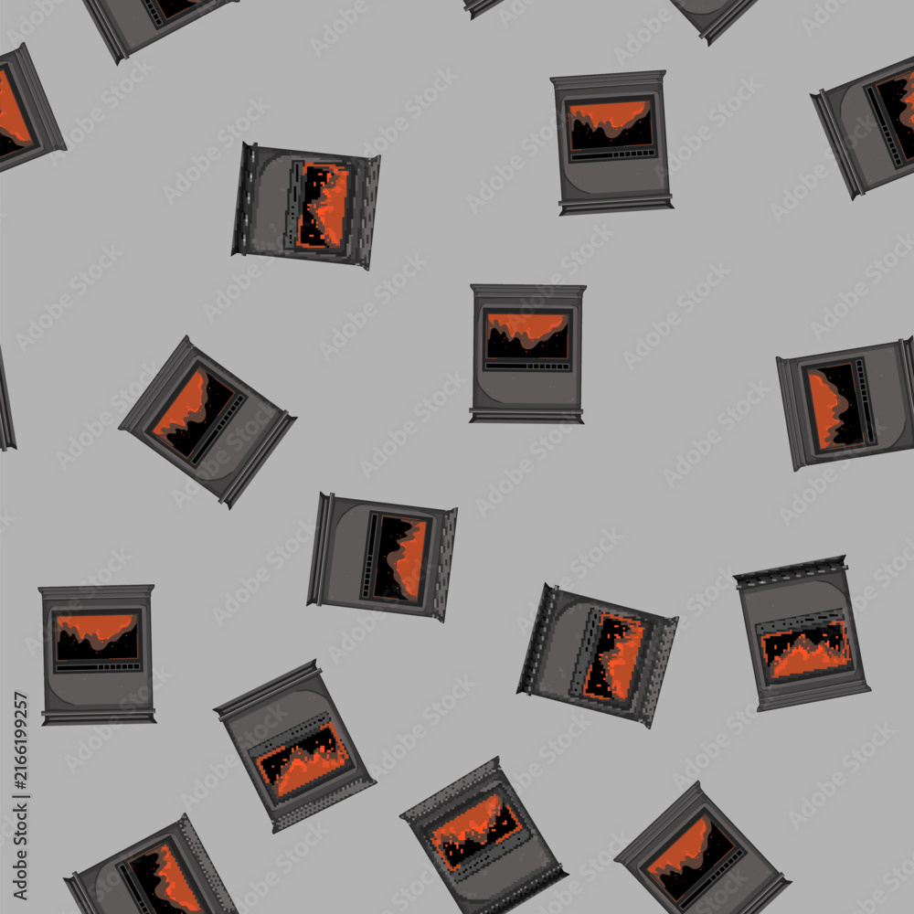 Fototapeta premium seamless pattern chimney fireplace cartoon. chimney fireplace sign vector