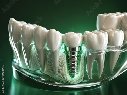Dental Implant in Transparent Jaw Model