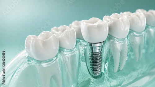 Implant Crown and Transparent Dental Arch