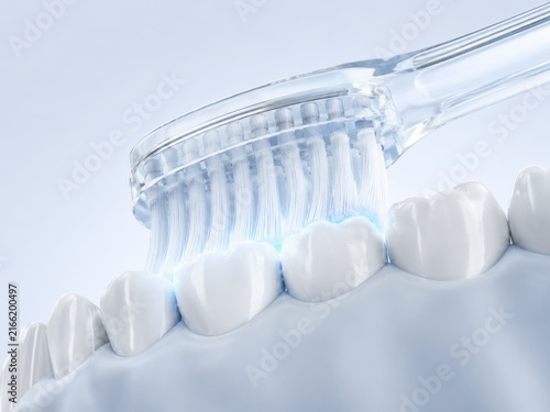 Clear Toothbrush Cleaning White Teeth