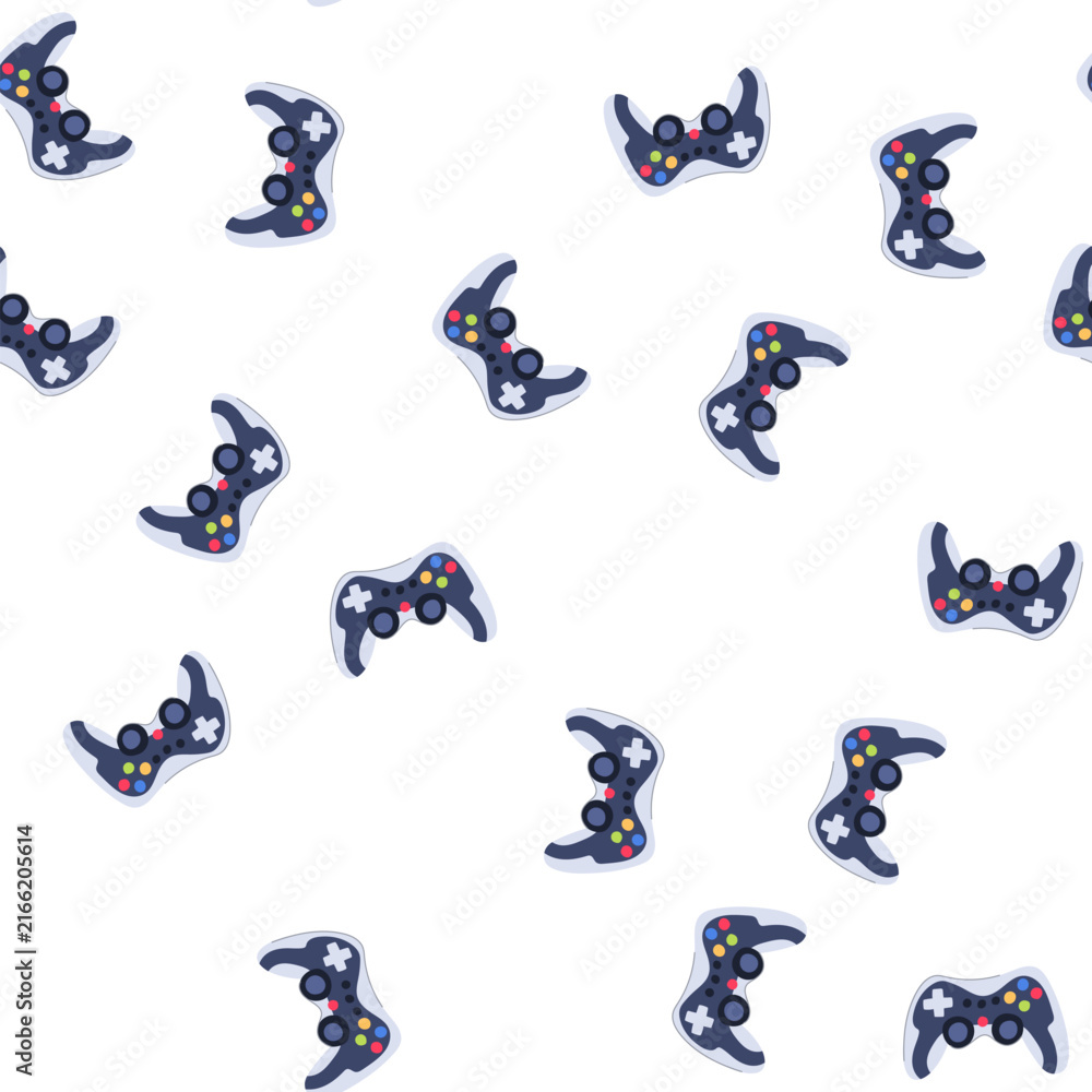 Fototapeta premium pattern control gamepad cartoon. technology controller, render gadget, toy device control gamepad sign. seamless symbol vector illustration