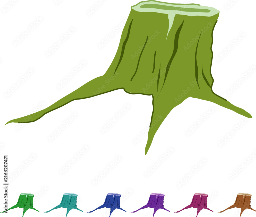 Fototapeta premium tree stump cartoon. nature trunk, growth wooden, stump texture tree stump sign vector