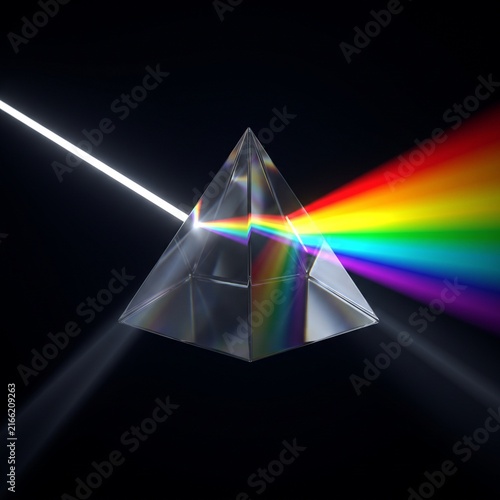 Floating Glass Pyramid Splitting Light into Rainbow Spectrum