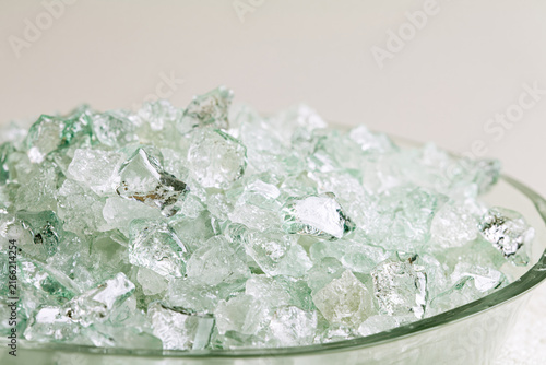 Recycled glass aggregate close up for sustainable construction