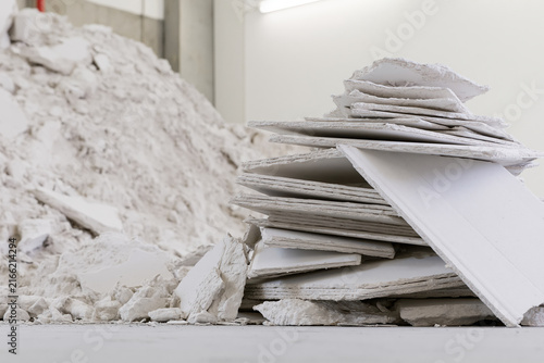 Recovered gypsum board material separated for recycling