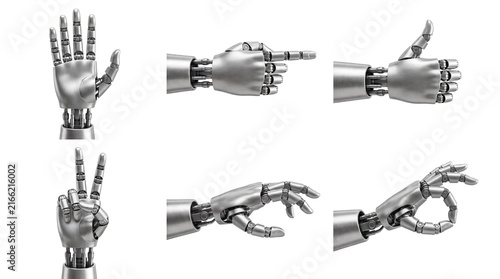 Obraz na płótnie Set of robotic hands showing various gestures