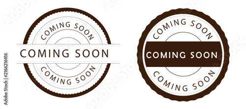 Circular Coming Soon Vintage Rubber Stamps
