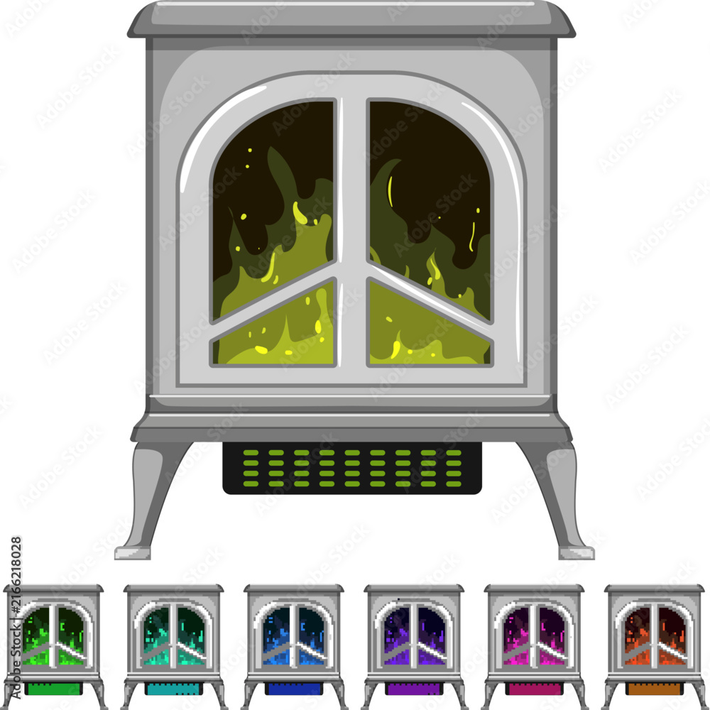 Fototapeta premium flame fireplace cartoon. flame fireplace sign colorful illustration