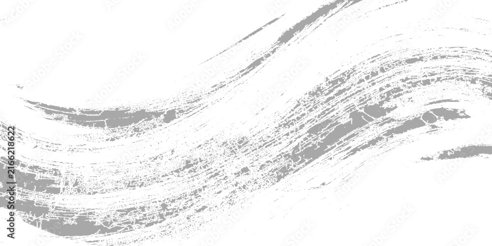 Obraz premium Gray grunge brush stroke texture with distressed weathered pattern on white background