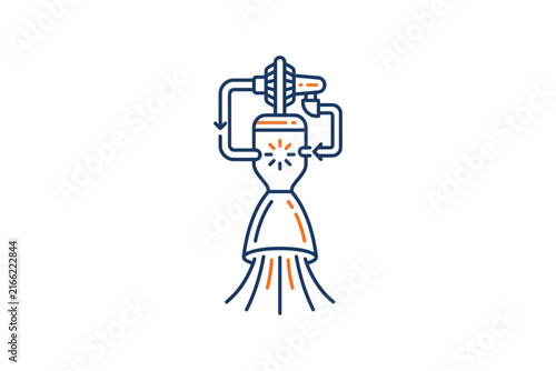 Rocket Engine Propulsion System Vector Illustration