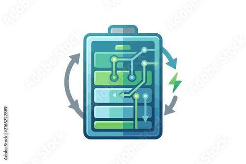 Sustainable Battery Recycling Vector Illustration