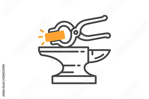 Blacksmith Anvil and Tongs Icon