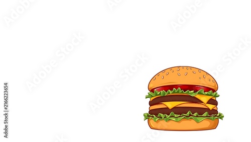 Big Hamburger  on White Background