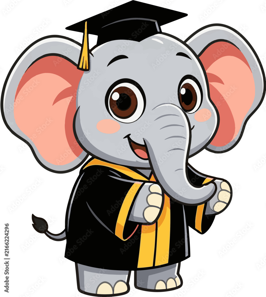 Obraz premium elephant character cartoon funny vector 