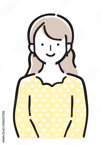 母親・ママ・子育て中の女性の人物イラスト（パステルカラー）