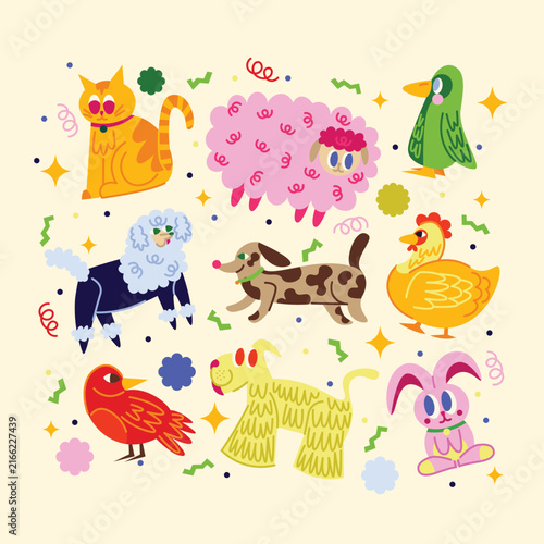 Playful Cartoon Animal Character Illustration