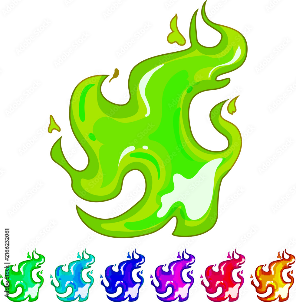 Obraz premium heat flame cartoon. hot burn, bonfire danger, campfire glow heat flame sign colorful illustration