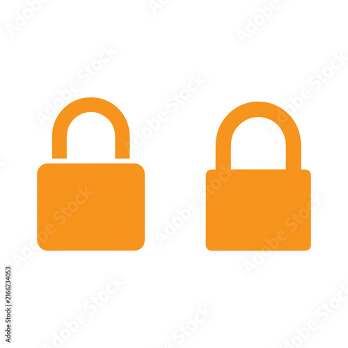 Принти на полотні Orange padlocks arranged horizontally convey data protection, system access, and security ideas