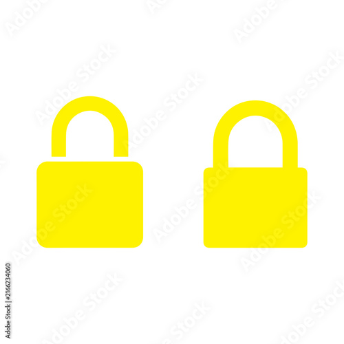 Yellow padlocks set side by side symbolize digital security, privacy protection, and safety concept.
