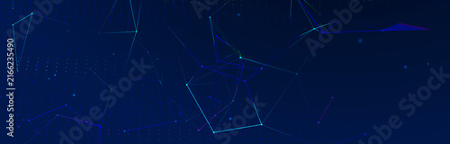 Polygonal background with dots and lines. Network connection structure. Science and technology. 3d