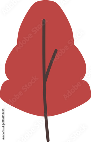 vector illustration of a red tree
