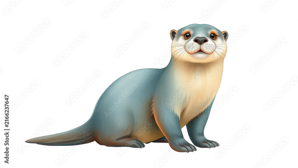 Fototapeta premium Cute Cartoon Otter Illustration