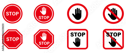 ストップ・STOP・禁止・停止サインアイコンマークSTOP