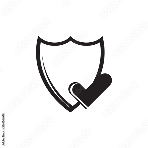 Shield with Checkmark Line Icon for Verified Security Vector