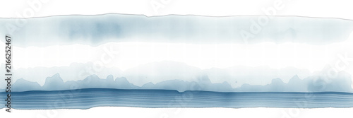 Abstract blue watercolor horizontal brush stroke background