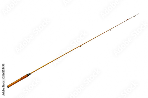 Professional Fishing Rod Isolated on Black Background