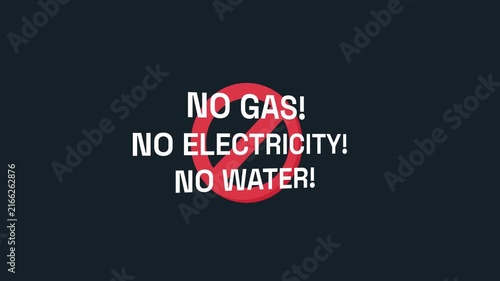 Country Crisis, Gas Electricity Water issue. 3D camera