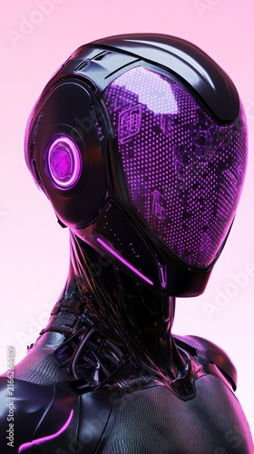 Futuristic cyborg portrait abstract design
