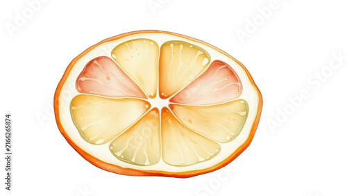 Illustration of a sliced citrus fruit on black background