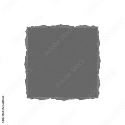 Simple gray square shape with rough hand drawn edges isolated on transparent background